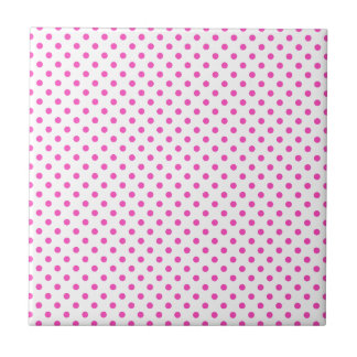 Pink and White Polka Dots Tile