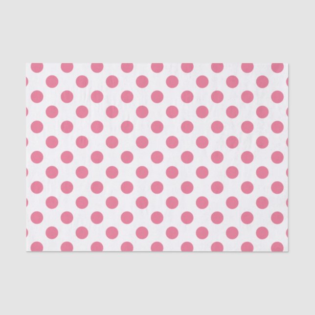 Pink and white polka dots tissue paper (Front)