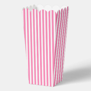 Pink And White Popcorn  Favor Box