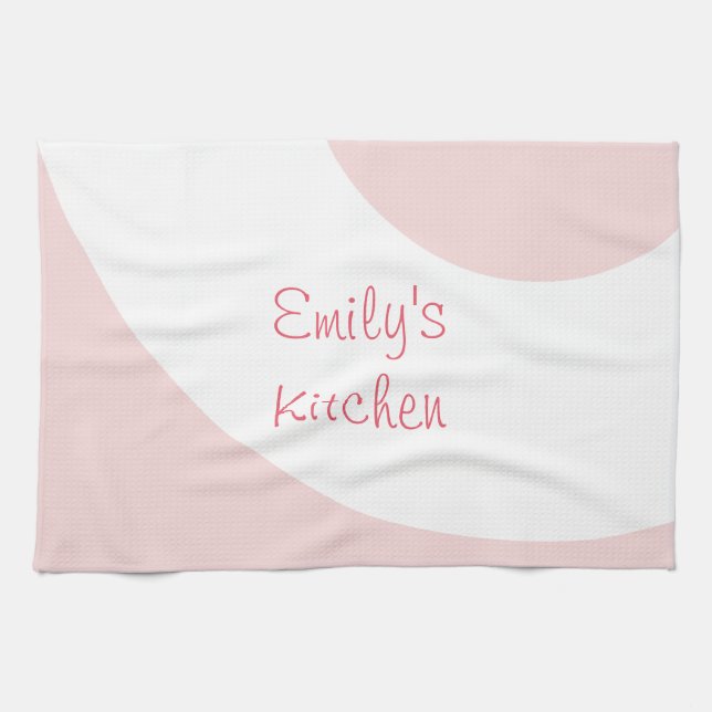 Pink and White Pretty Kitchen Towel (Horizontal)