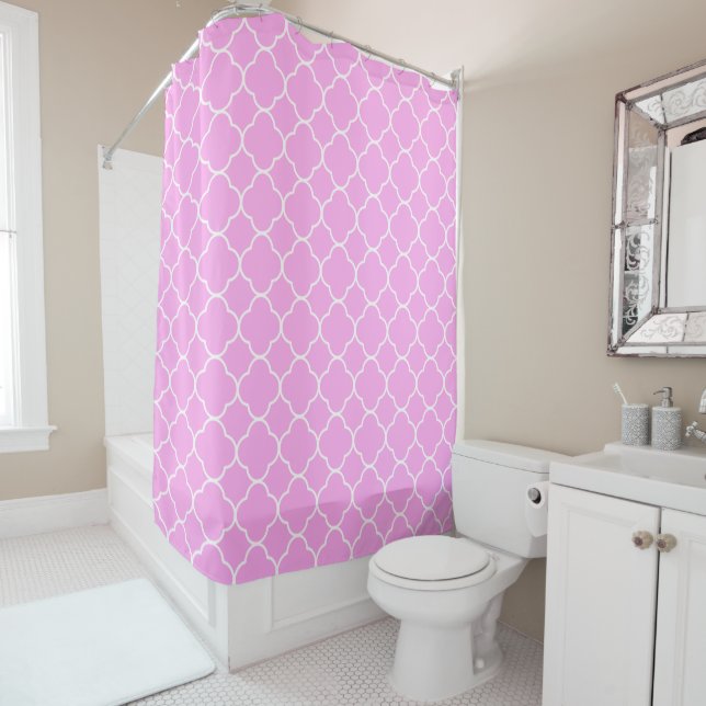 Pink And White Quatrefoil Pattern (In Situ)