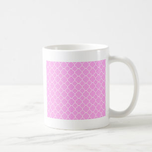 Pink And White Quatrefoil Pattern Coffee Mug