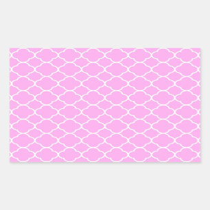 Pink And White Quatrefoil Pattern Sticker