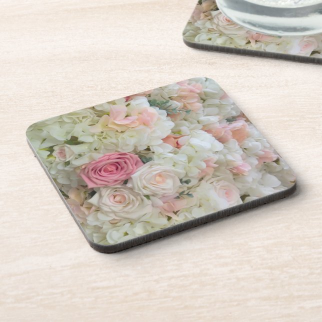 Pink and White Roses Coaster (Left Side)
