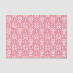 Pink and White Roses Floral Damask Pattern Tissue Paper