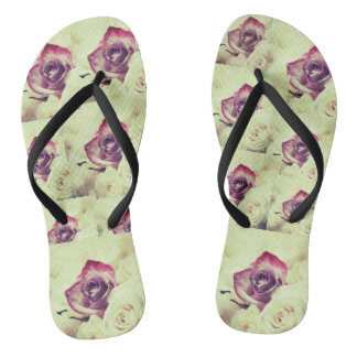  Pink and White Roses Photography  Flip Flops
