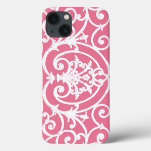 Pink and white scrollwork Case-Mate iPhone case