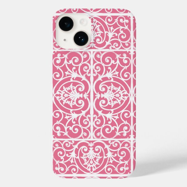 Pink and white scrollwork  Case-Mate iPhone case (Back)
