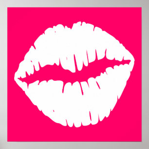 Pink and White Smooch Poster