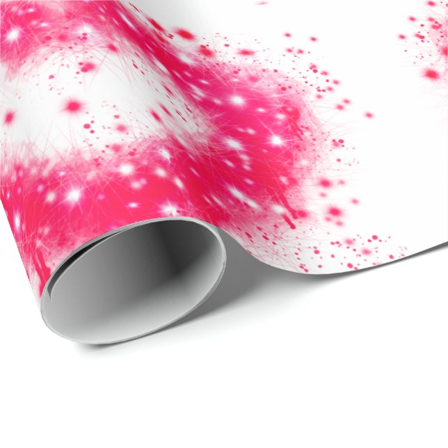 Pink and white sparkling graffiti hearts wrapping paper (Roll Corner)
