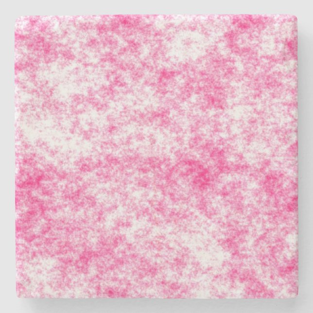 Pink and white speckles texture background stone coaster (Front)