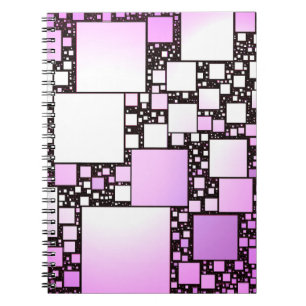 Pink and White Square Dancing Spiral Notebook