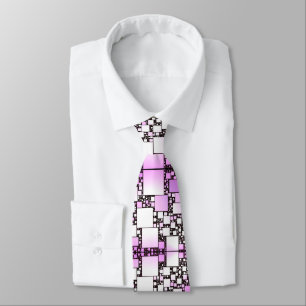 Pink and White Square Dancing Tie