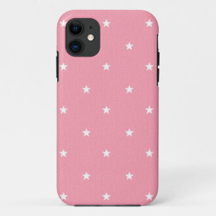 Pink and White Star iPhone Case