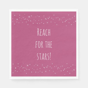 Pink and White Stars  Napkin