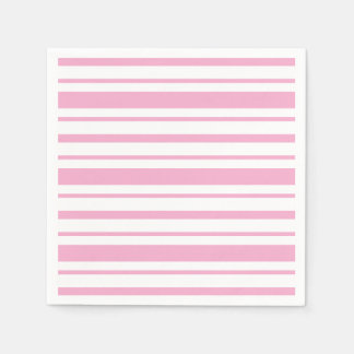 Pink and White Stripe Pattern Napkin