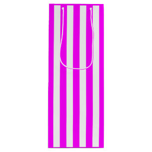 Pink and White Stripe Wine Gift Bag