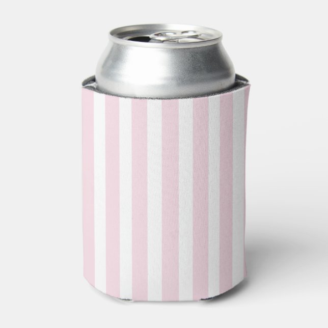 Pink and White Striped  Can Cooler (Can Front)
