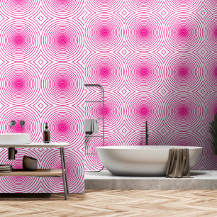 Pink and White Striped Hearts Custom Colours Wallpaper