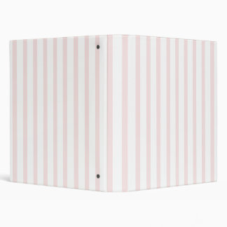 Pink and White Stripes Binder