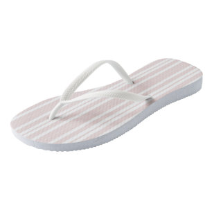 pink and white stripes flip flops