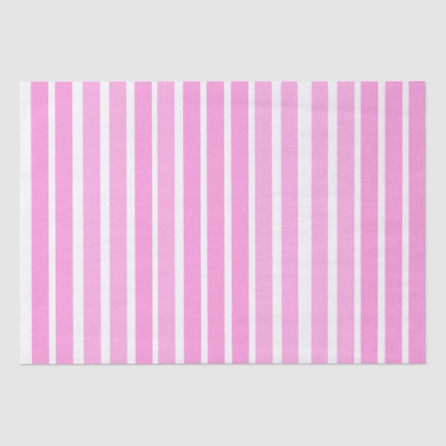 Pink and White Stripes  Tissue Paper (Front)