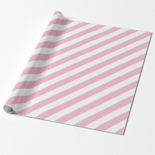 Pink and White Stripes Wrapping Paper