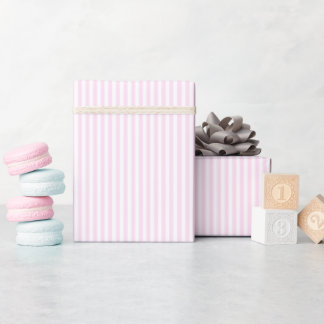 Pink and White Stripes Wrapping Paper