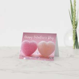 Pink and White Sugar Hearts  Valentine's Greeting Card