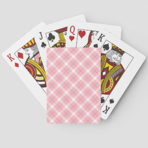 Pink And White Tartan Pattern Playing Cards