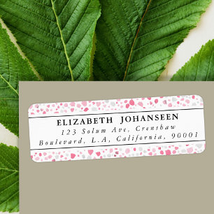 Pink and White Terrazzo Pattern Return Address