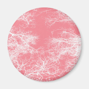 Pink and white trees magnet