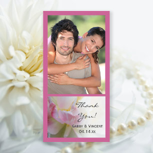 Pink and White Tulip Flower Wedding Thank You Card