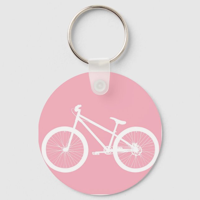 Pink and White Vintage Bicycle Keychain (Front)