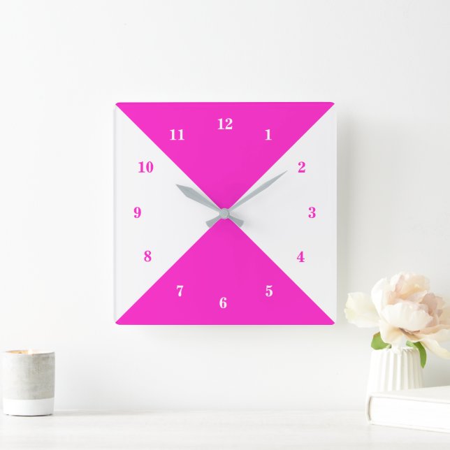 Pink and White Wall Clock Choose Colours (Home)
