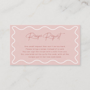 Pink and White Wavy Border Recipe Request Card