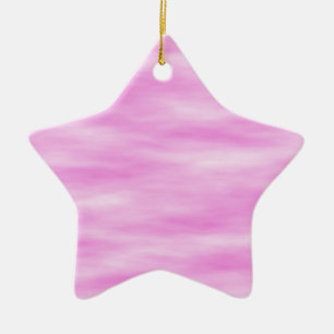 Pink and White Wavy Pattern. Ceramic Ornament