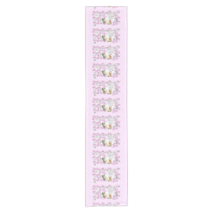 Pink and White Wedding Anniversary Table Runner