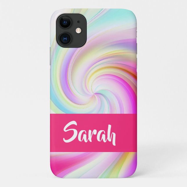 Pink and white whirl patterned Case-Mate iPhone case (Back)