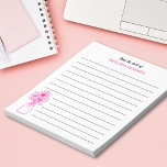 Pink And White Wildflower Lined From The Desk Of Notepad<br><div class="desc">Elegant floral lined notepad personalized with yor name. A pink and white floral illustration adds an elegant touch.</div>