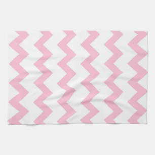 Pink and white zigzag chevron design kitchen towel