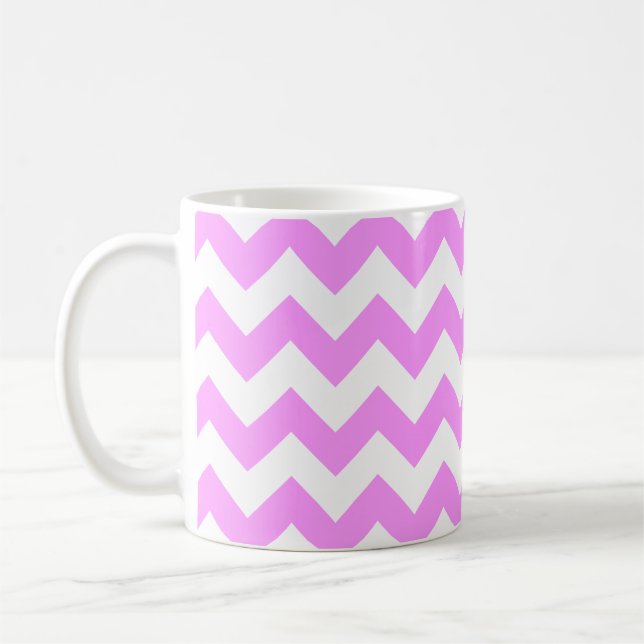 Pink and White Zigzag Coffee Mug (Left)
