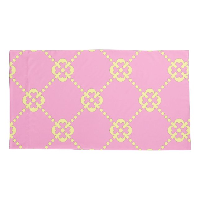 Pink and yellow abstract pattern pillowcase (Back)