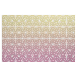 Pink and Yellow Asanoha (large scale) Fabric