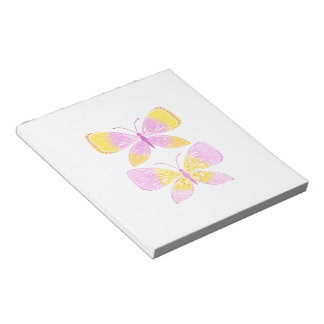 Pink and Yellow Butterflies Notepad