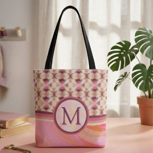 Pink and Yellow Connecting Stars Tote Bag