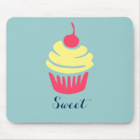 Pink and Yellow Cupcake with Cherry On Top