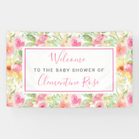Pink and Yellow Floral Baby Shower Welcome