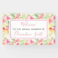 Pink and Yellow Floral Bridal Shower Welcome