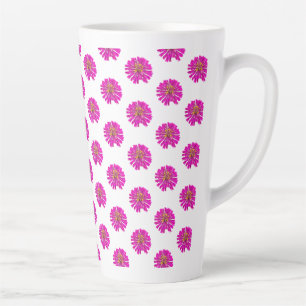Pink and Yellow Flowers Latte Mug
